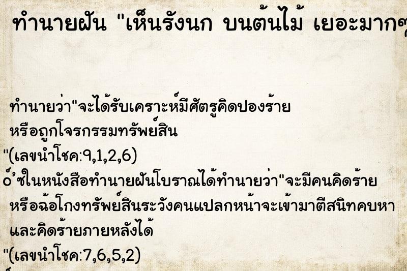 ทำนายฝันเห็นรังนกบนต้นไม้เยอะมากๆๆ ทำนายฝันทำนายฝันเห็นรังนกบนต้นไม้เยอะมากๆๆ